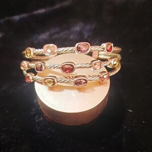 Elegant Multi-Stone Silver Bracelet